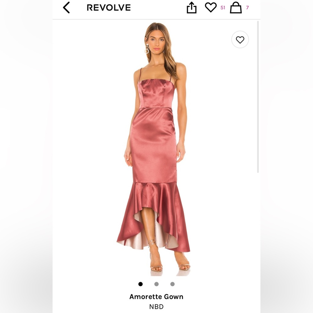 NBD Amorette Gown in Pink and Ivory Size Small